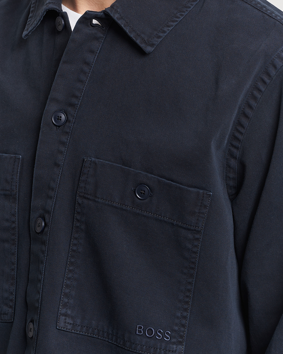 Uomini | Camicie | BOSS ORANGE | Locky Cotton Overshirt Dark Blue
