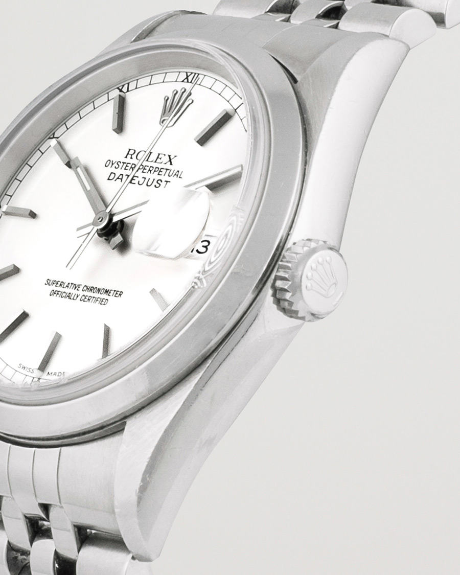 Uomini | Rolex Pre-Owned Datejust 16200 Oystert Perpetual Steel Silver | Rolex Pre-Owned | Datejust 16200 Oystert Perpetual Steel Silver