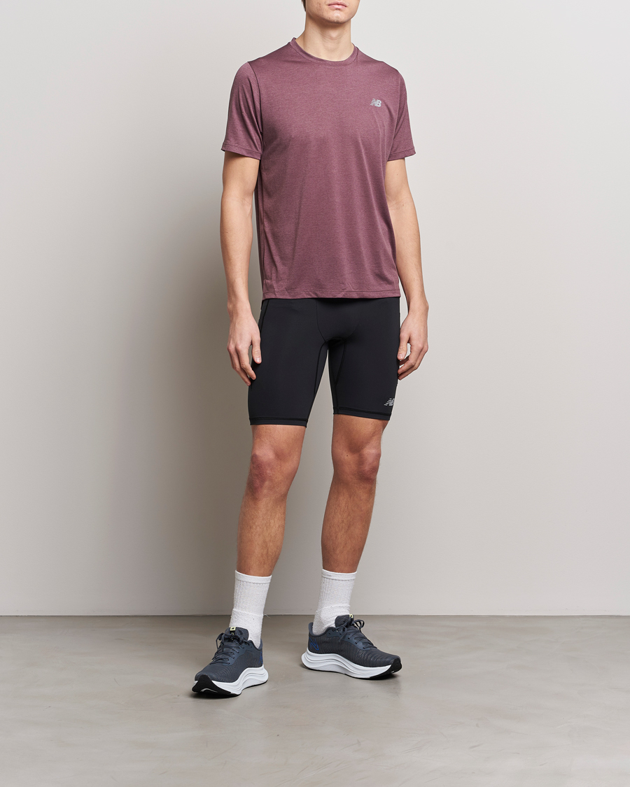Uomini | T-shirt | New Balance Running | Athletics Run T-Shirt Licorice Heather