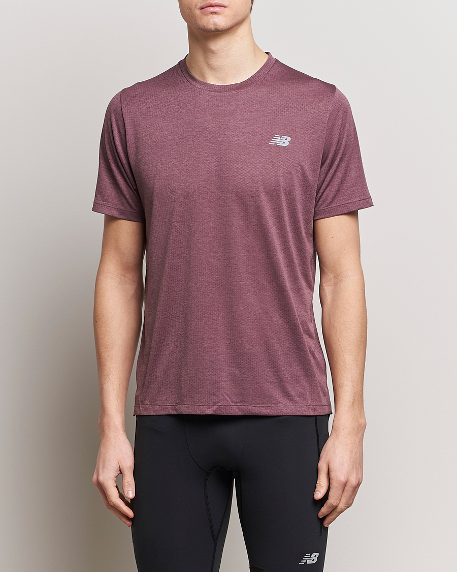Uomini | T-shirt | New Balance Running | Athletics Run T-Shirt Licorice Heather