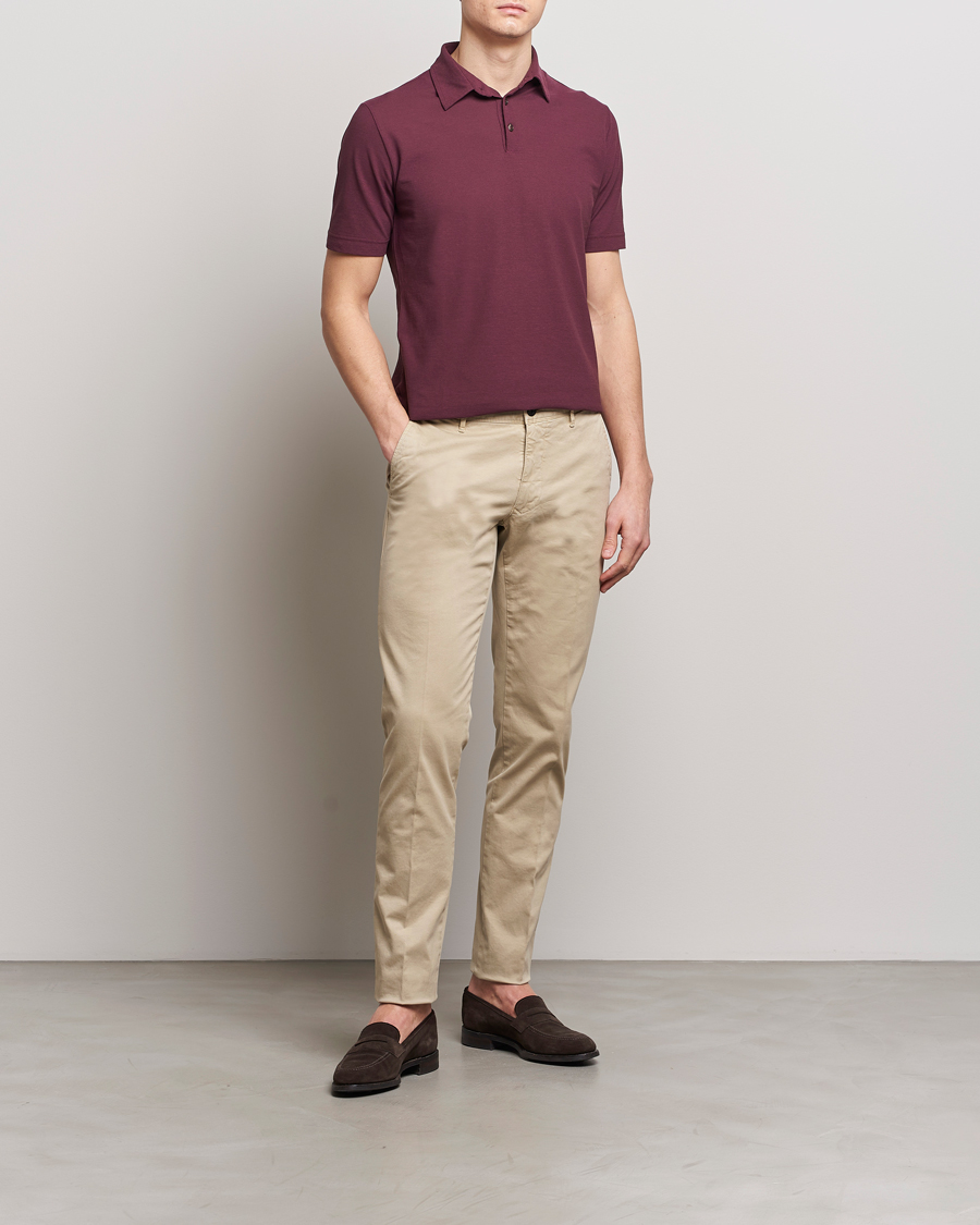 Uomini | Pantaloni | Incotex | Slim Fit Garment Dyed Slacks Light Beige