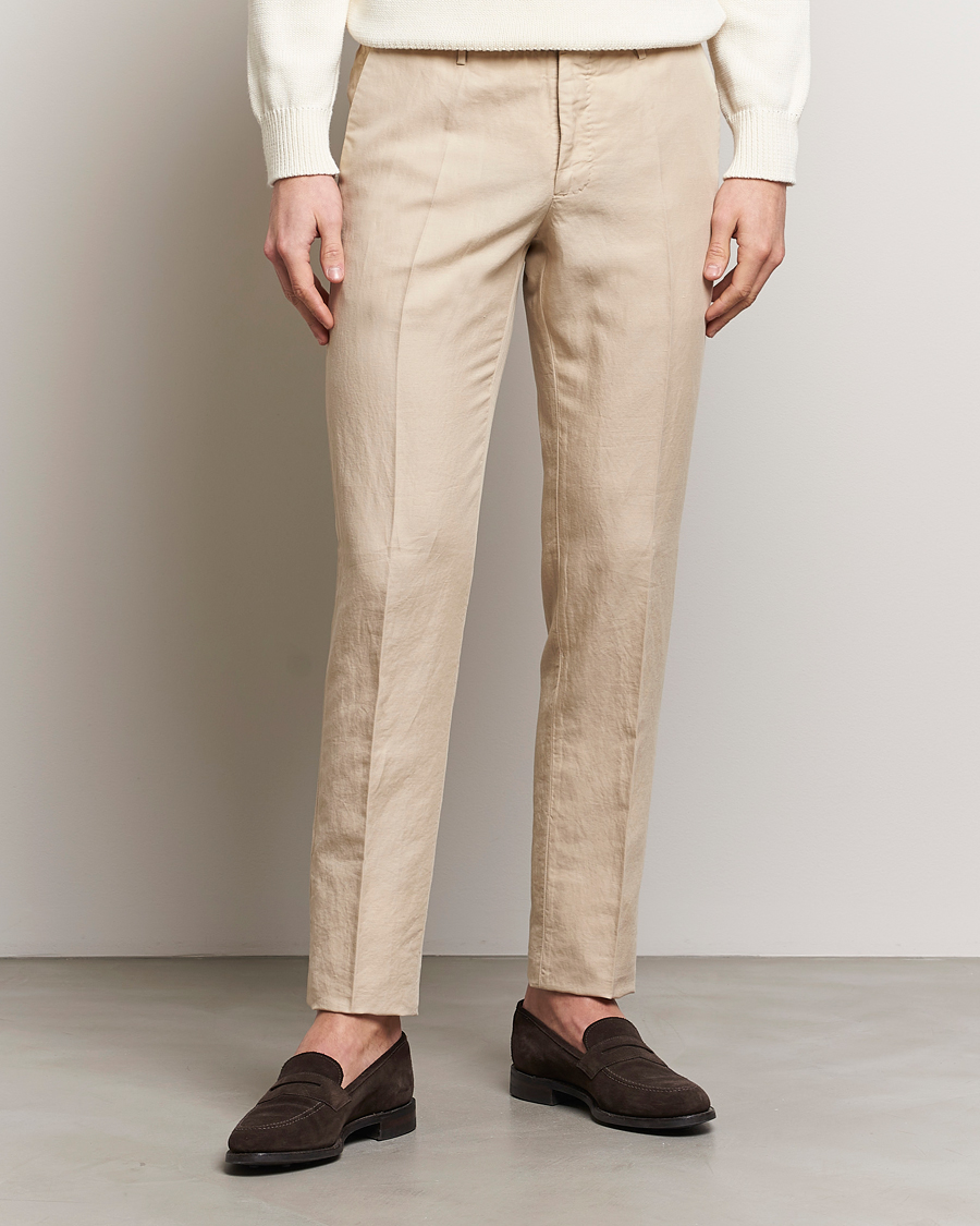 Uomini | Pantaloni | Incotex | Slim Fit Chinolino Trousers Light Beige