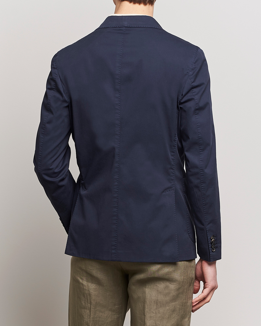 Uomini | Blazers | Incotex | Unconstructed Comfort Cotton Blazer Navy