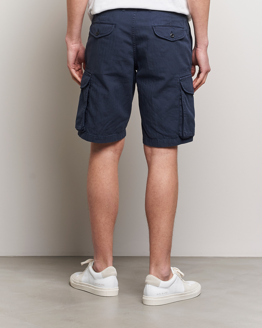 Uomini | Pantaloncini | Incotex | Cotton Cargo Shorts Navy