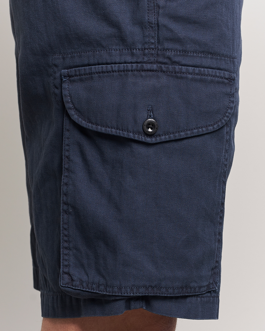 Uomini | Pantaloncini | Incotex | Cotton Cargo Shorts Navy