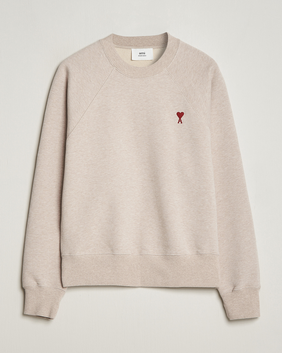 Uomini | Maglieria | AMI | Heart Logo Sweatshirt Heather Light Beige