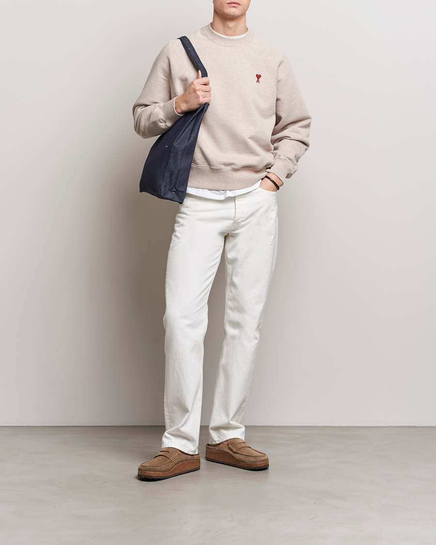 Uomini | Maglieria | AMI | Heart Logo Sweatshirt Heather Light Beige