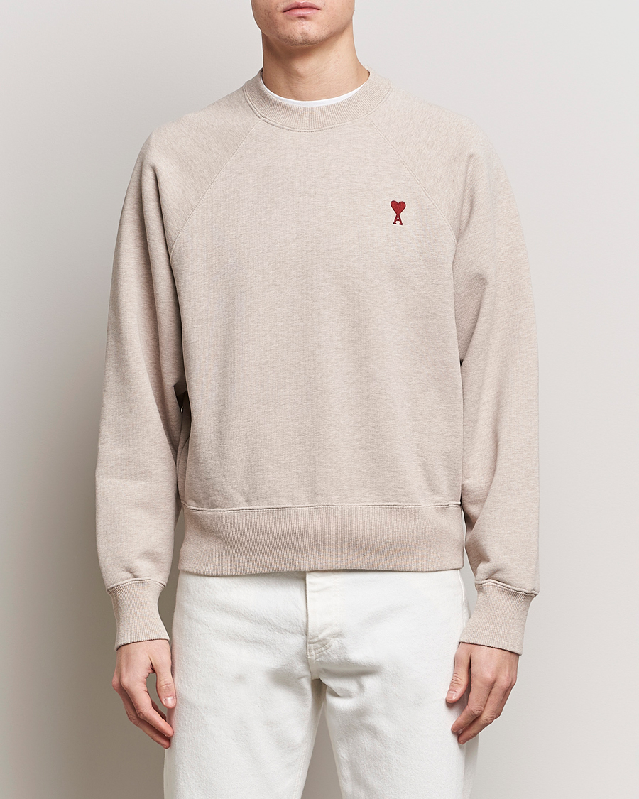 Uomini | Maglieria | AMI | Heart Logo Sweatshirt Heather Light Beige