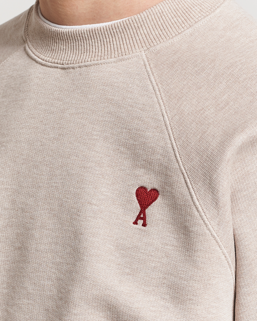 Uomini | Maglieria | AMI | Heart Logo Sweatshirt Heather Light Beige