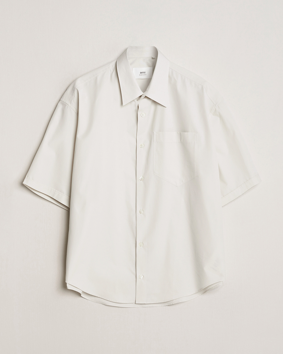 Uomini | Camicie | AMI | Boxy Fit Short Sleeve Shirt Chalk White