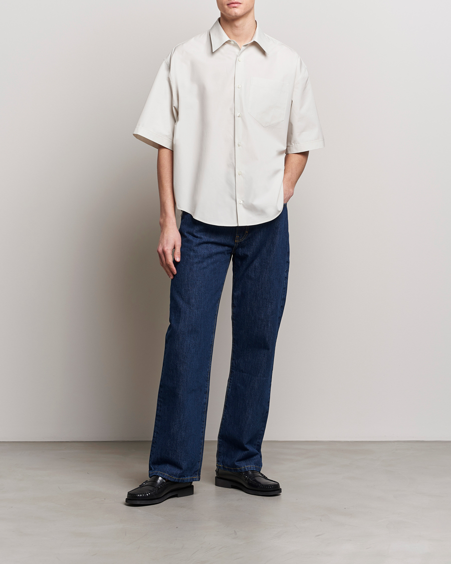 Uomini | Camicie | AMI | Boxy Fit Short Sleeve Shirt Chalk White