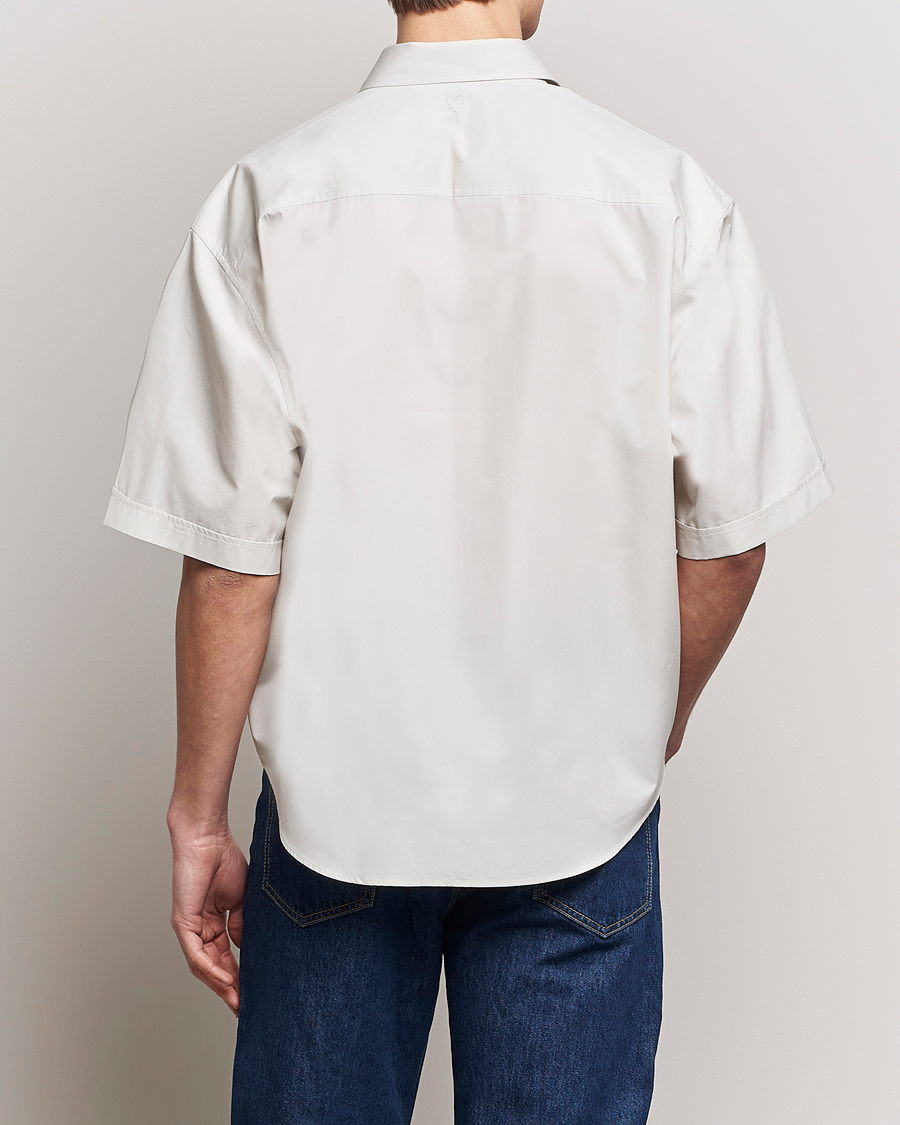 Uomini | Camicie | AMI | Boxy Fit Short Sleeve Shirt Chalk White