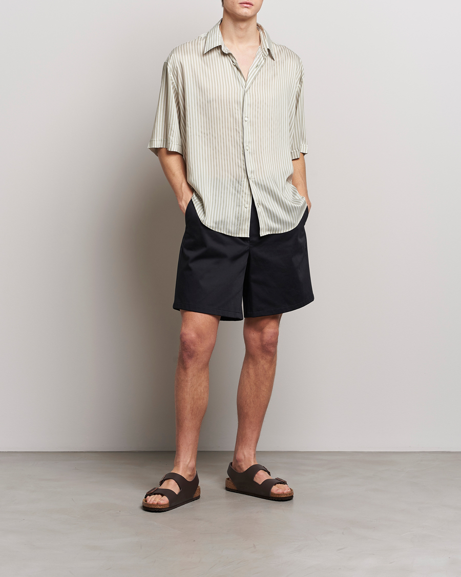 Uomini | Camicie | AMI | Boxy Fit Striped Short Sleeve Shirt Chalk/Sage