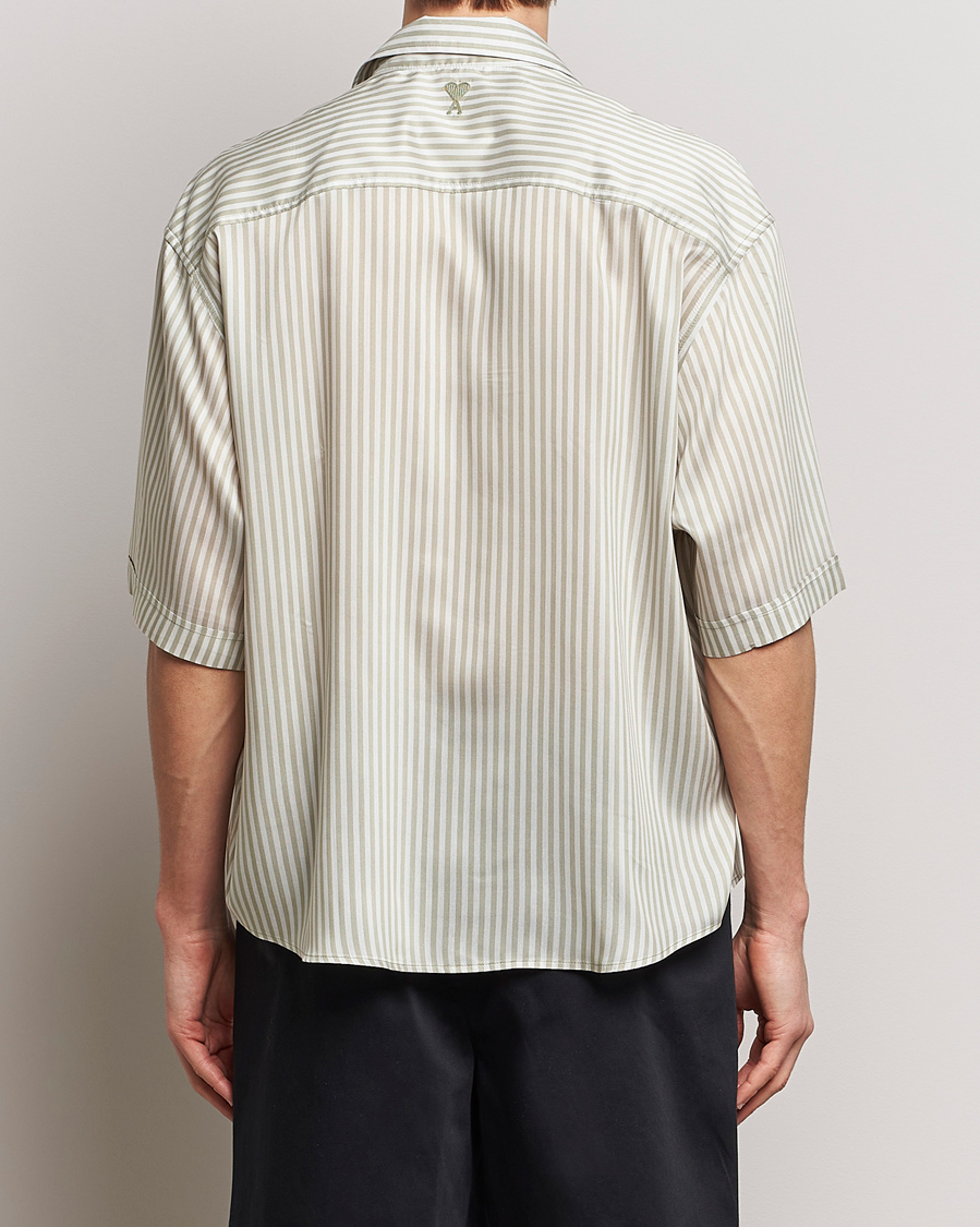 Uomini | Camicie | AMI | Boxy Fit Striped Short Sleeve Shirt Chalk/Sage