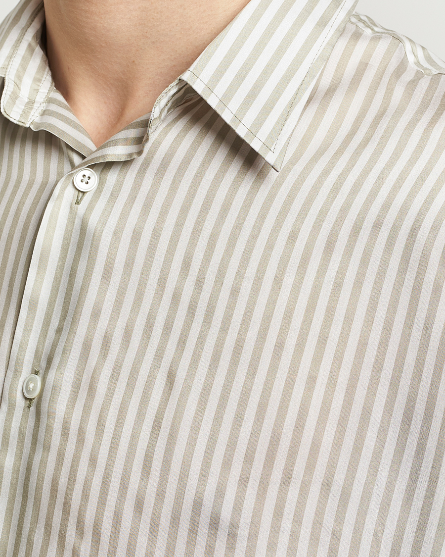 Uomini | Camicie | AMI | Boxy Fit Striped Short Sleeve Shirt Chalk/Sage