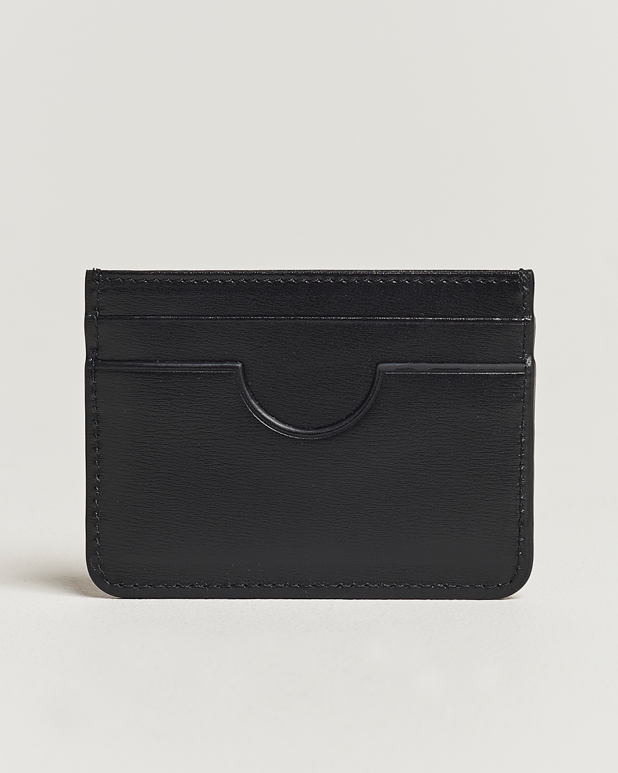 Uomini | AMI Tonal Heart Logo Leather Card Holder Black | AMI | Tonal Heart Logo Leather Card Holder Black