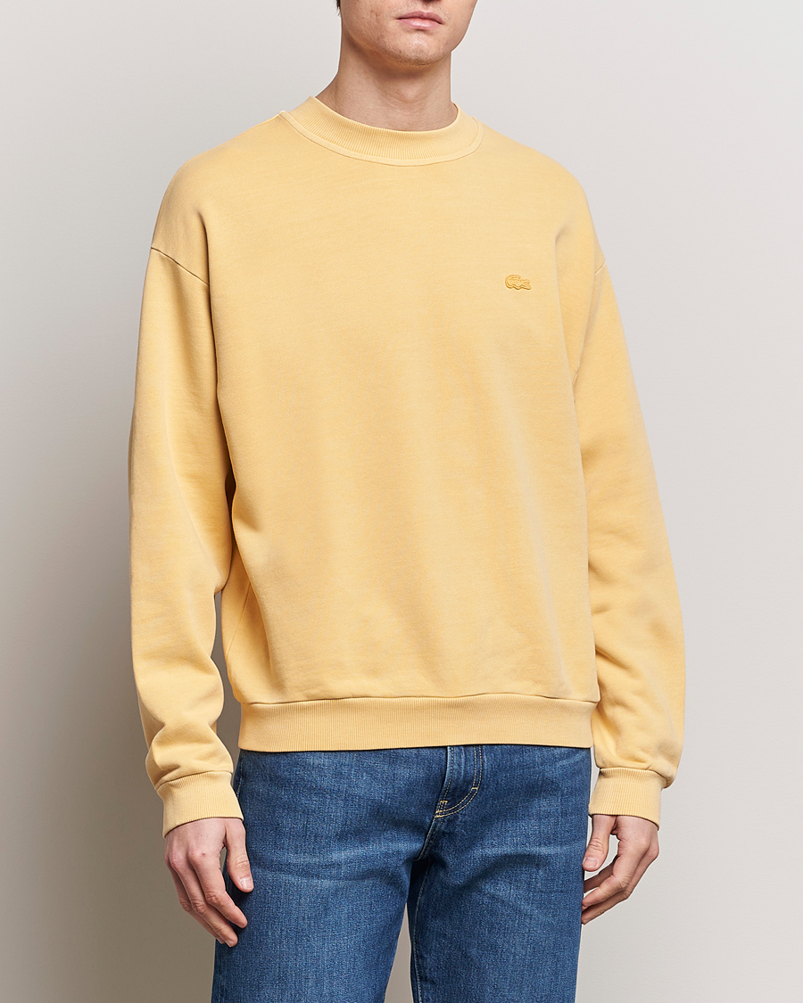 Uomini | Maglieria | Lacoste | Natural Dyed Crew Neck Sweatshirt Golden Haze
