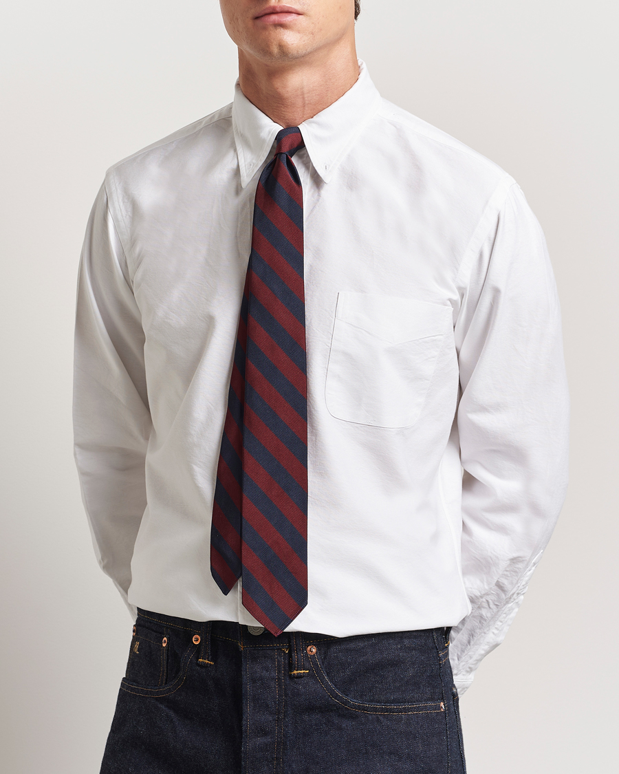 Uomini | Camicie | Kamakura Shirts | Vintage Ivy Oxford Button Down Shirt White