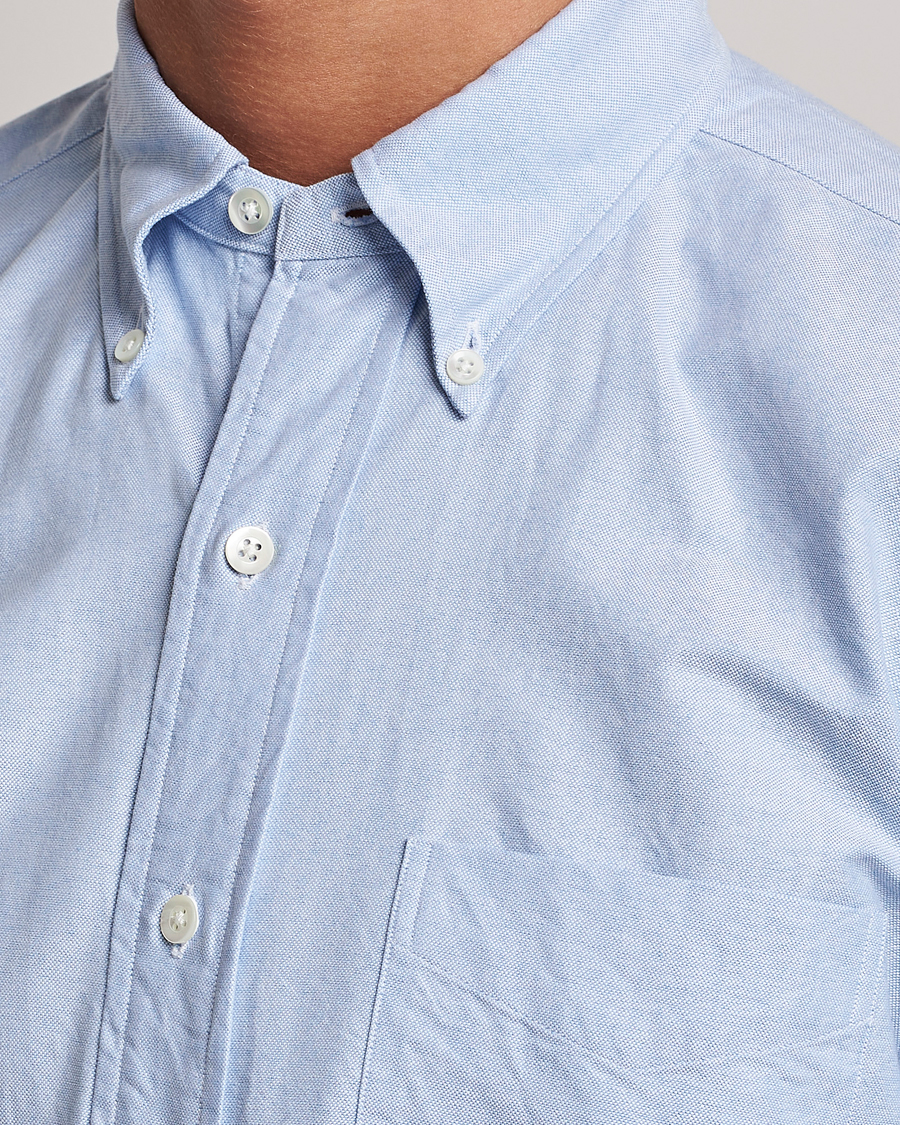 Uomini | Camicie | Kamakura Shirts | Vintage Ivy Oxford Button Down Shirt Light Blue