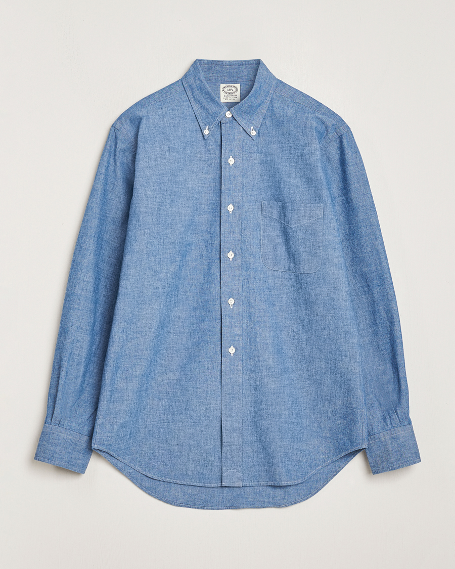 Uomini | Camicie | Kamakura Shirts | Vintage Ivy Chambray Button Down Shirt Blue