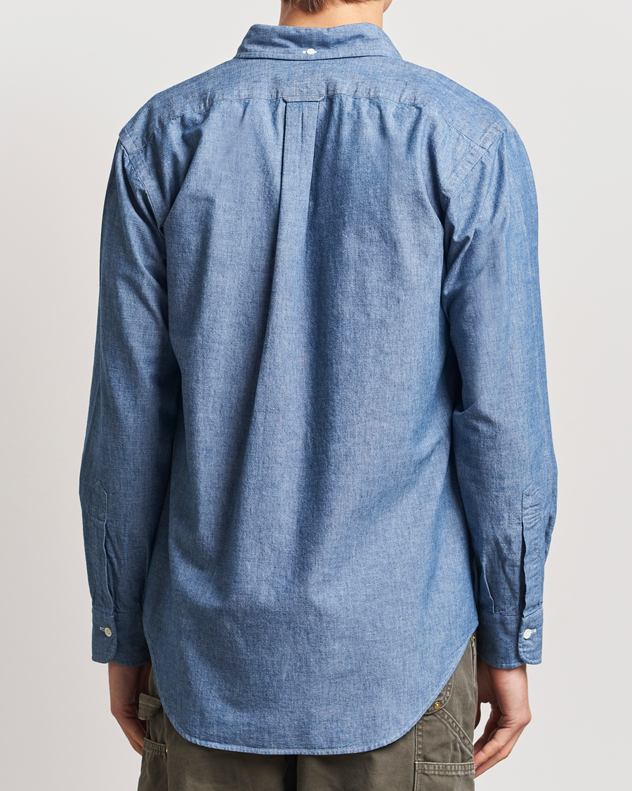 Uomini | Camicie | Kamakura Shirts | Vintage Ivy Chambray Button Down Shirt Blue