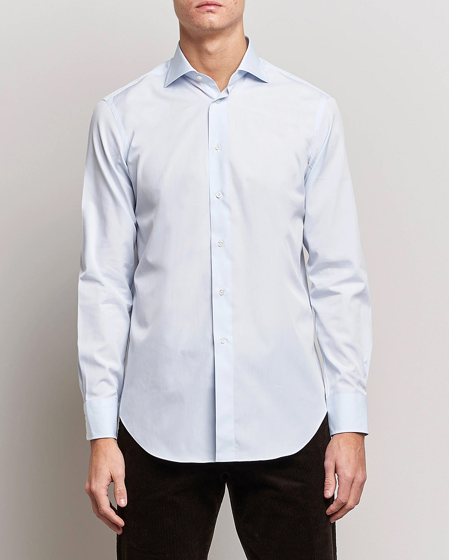 Uomini | Camicie | Kamakura Shirts | Slim Fit Broadcloth Dress Shirt Light Blue