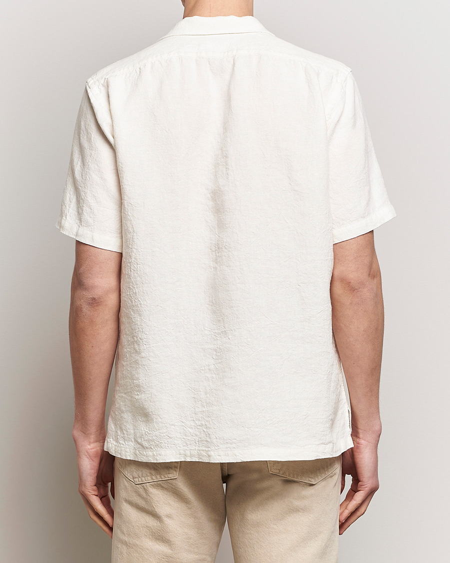 Uomini | Camicie | Kamakura Shirts | Vintage Ivy Heavy Linen Beach Shirt White