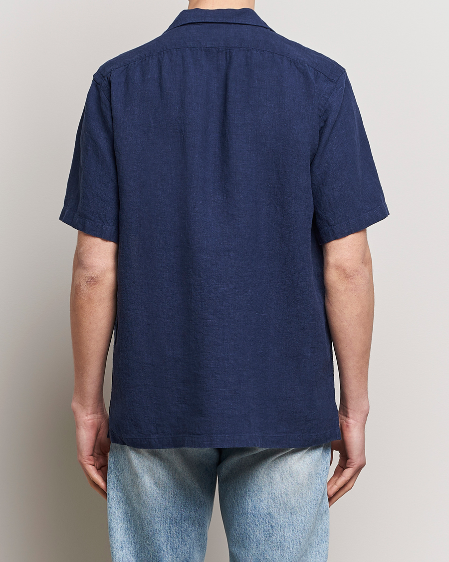 Uomini | Camicie | Kamakura Shirts | Heavy Linen Beach Shirt Navy