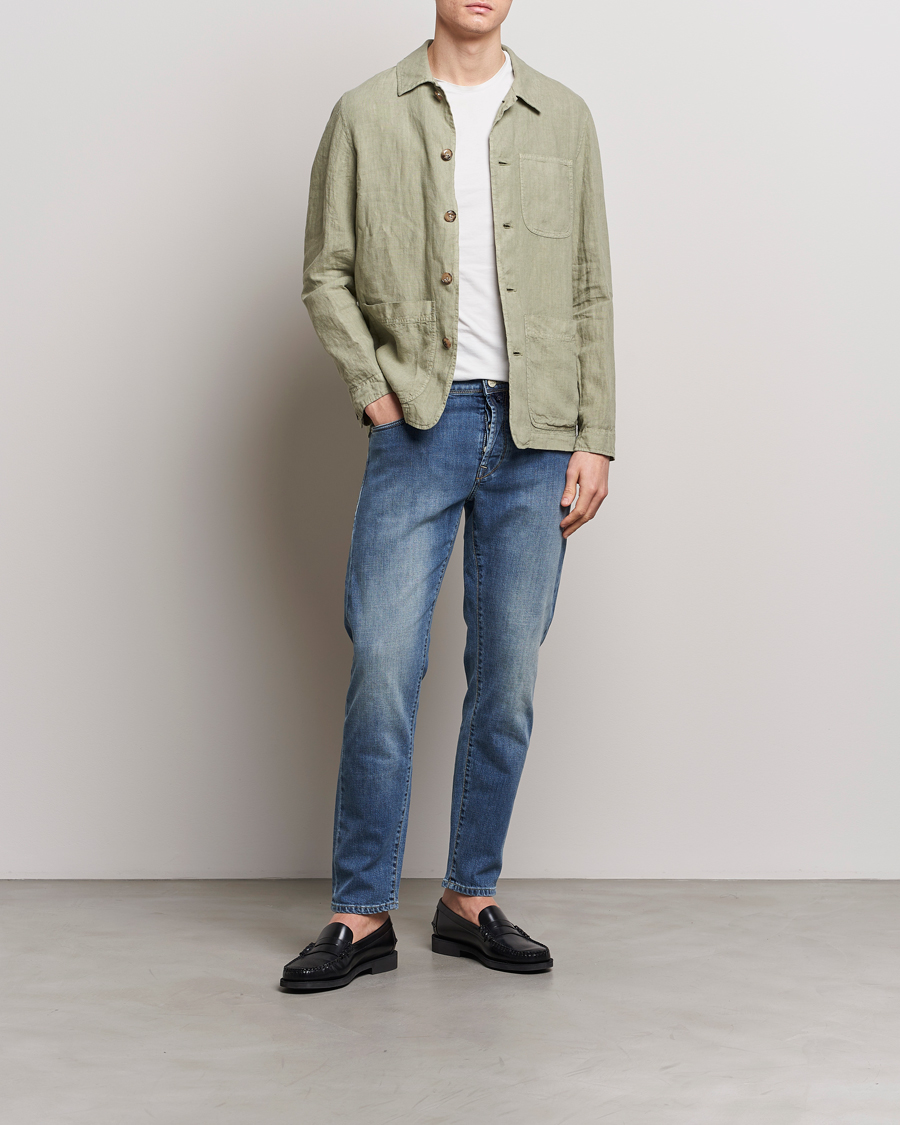 Uomini | Jeans | Incotex | 5-Pocket Stretch Denim Medium Blue