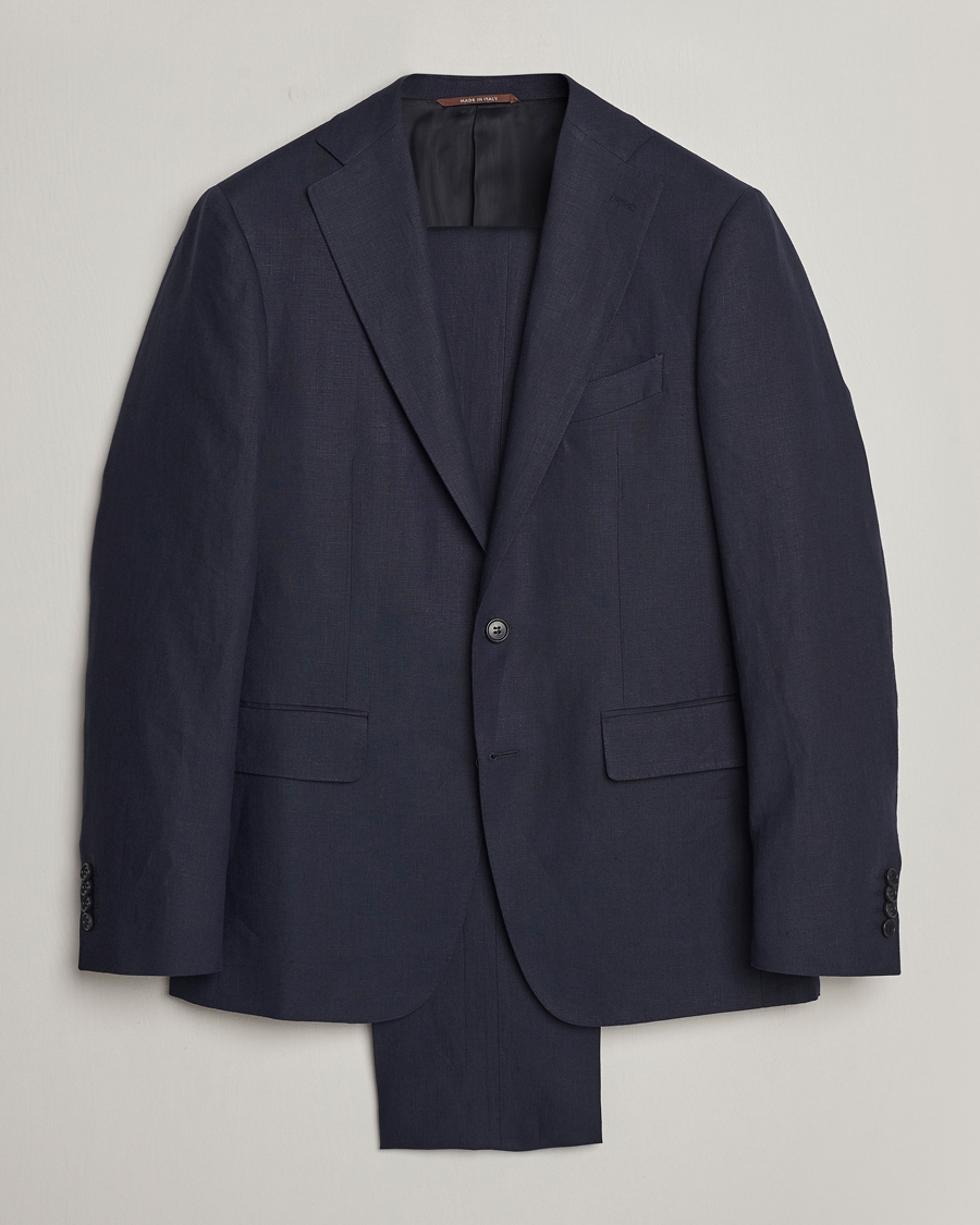 Uomini | Abiti | Canali | Capri Linen Suit Navy