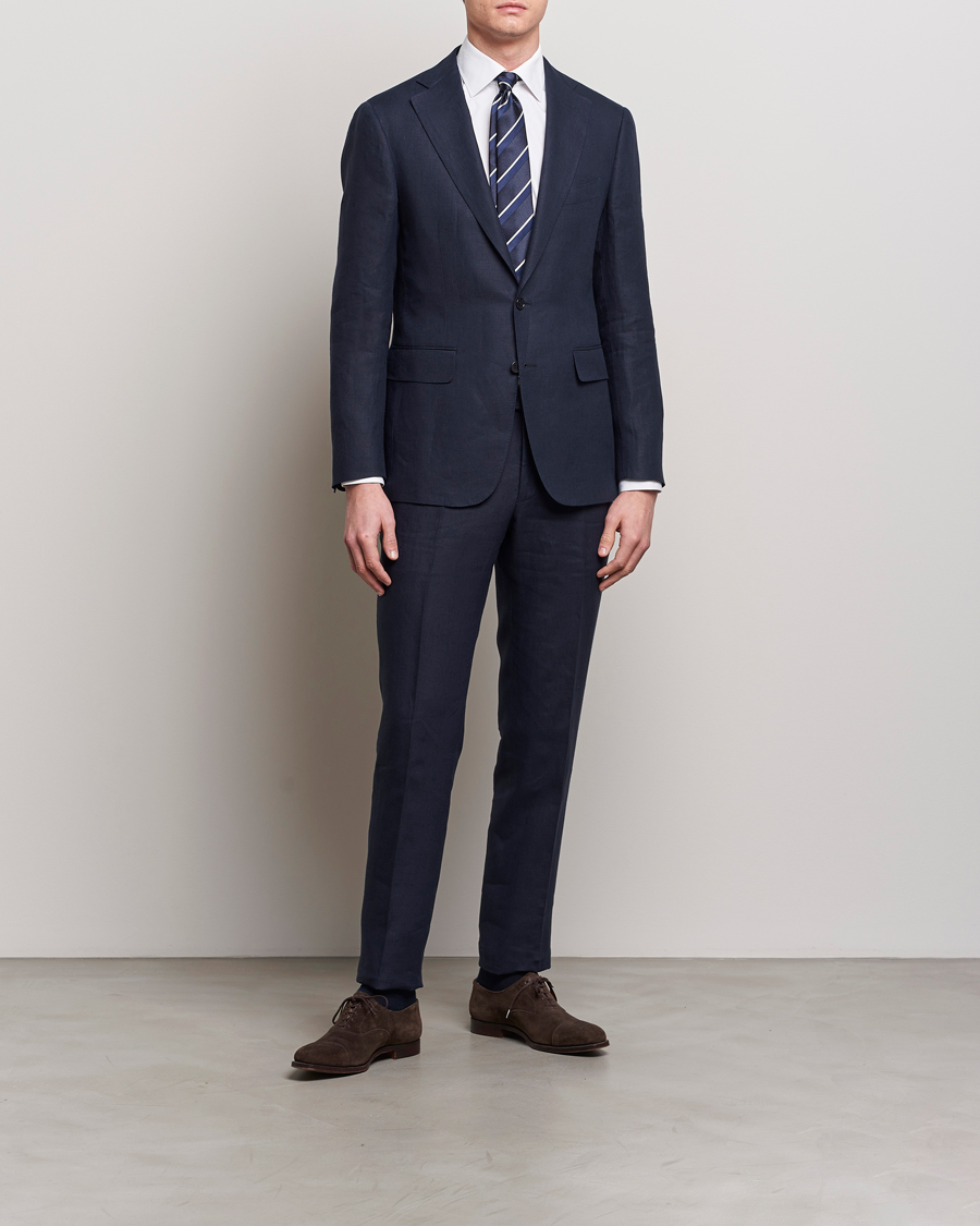 Uomini | Abiti | Canali | Capri Linen Suit Navy