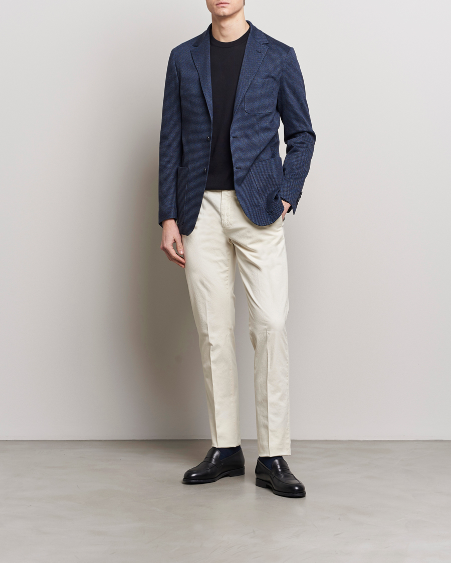 Uomini | Pantaloni | Canali | Cotton Stretch Chinos Off White