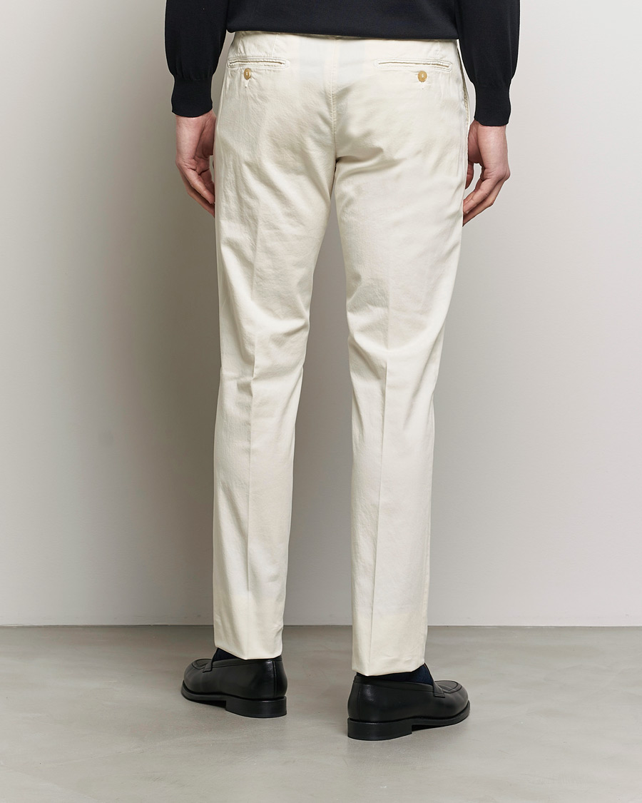 Uomini | Pantaloni | Canali | Cotton Stretch Chinos Off White