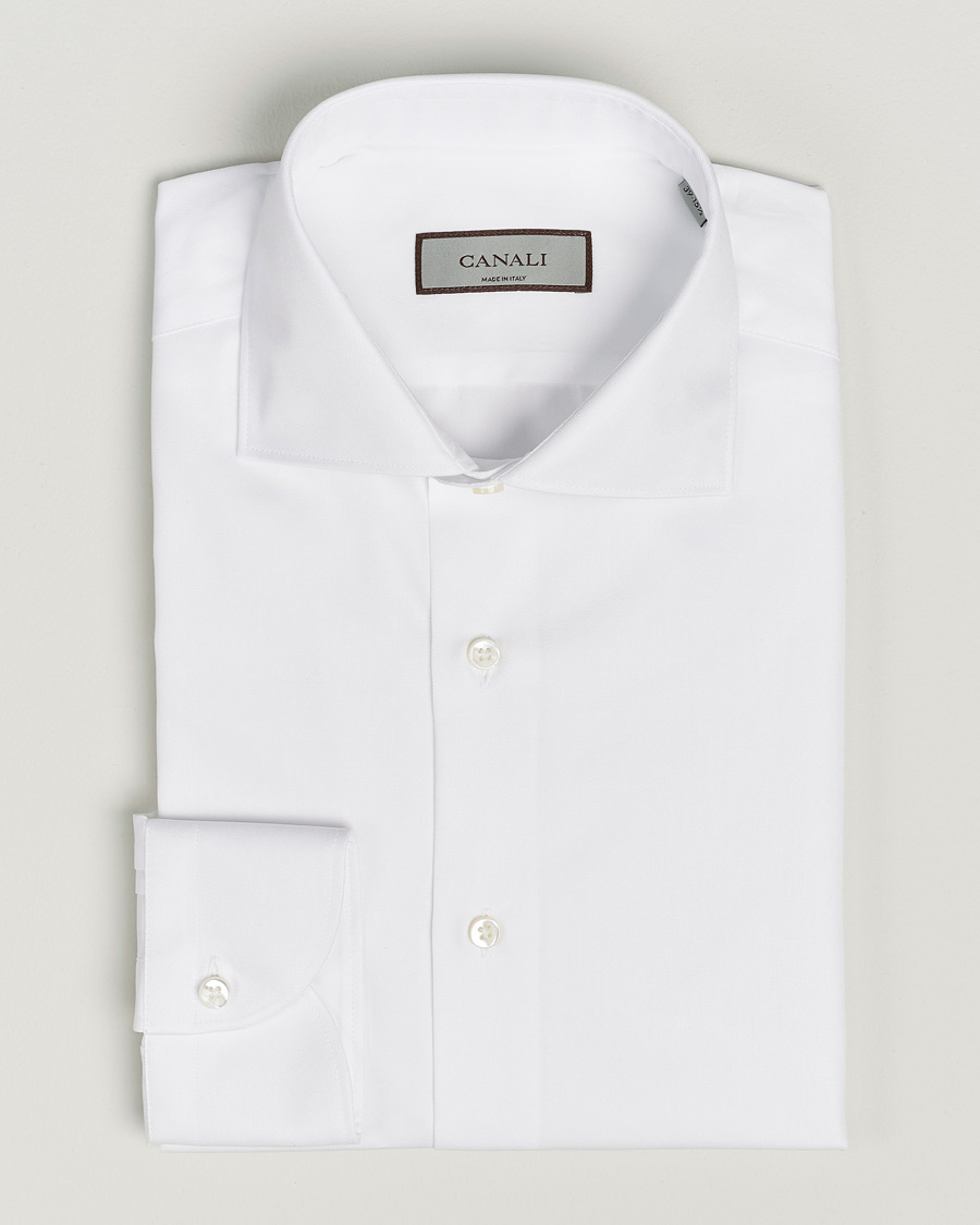 Uomini | Camicie | Canali | Slim Fit Cotton Shirt White