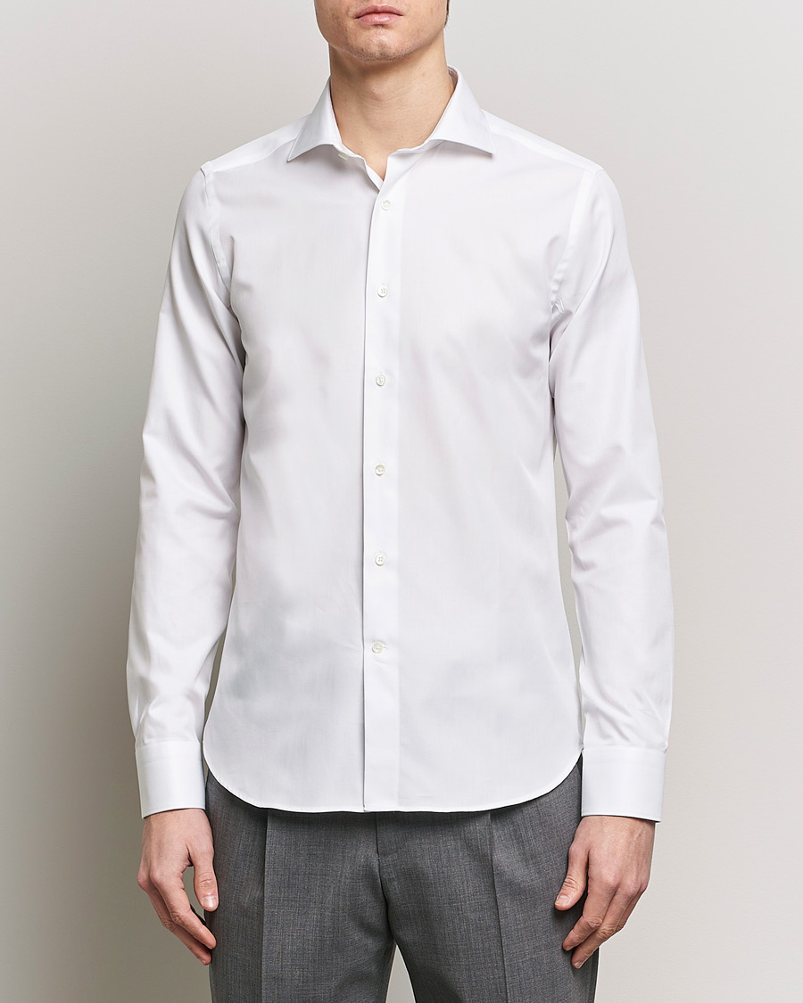 Uomini | Camicie | Canali | Slim Fit Cotton Shirt White