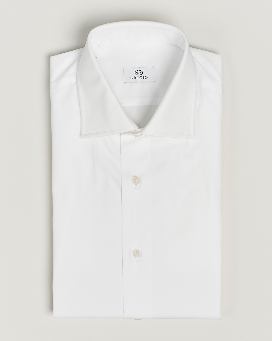 Uomini | Camicie | Grigio | Cotton Twill Dress Shirt White