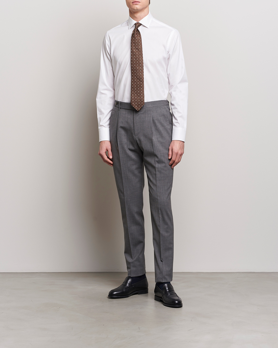Uomini | Camicie | Grigio | Cotton Twill Dress Shirt White