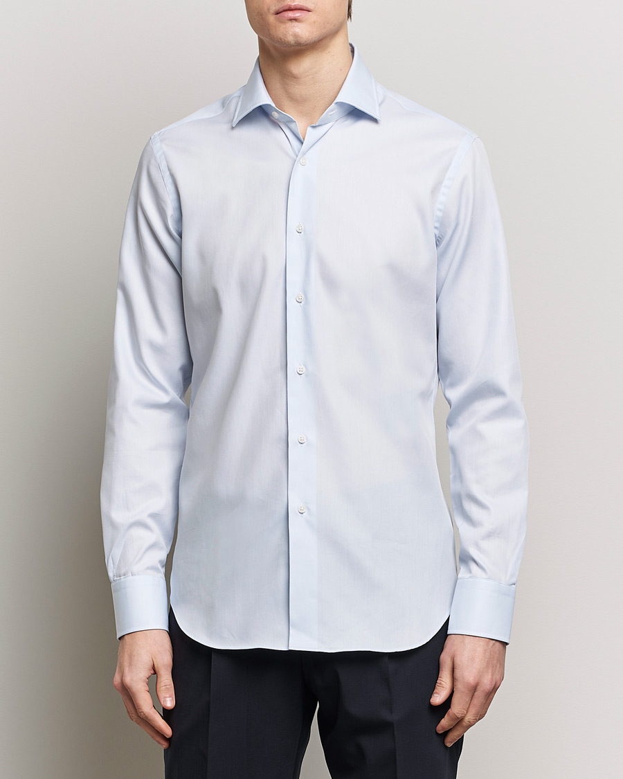 Uomini | Camicie | Grigio | Cotton Twill Dress Shirt Light Blue