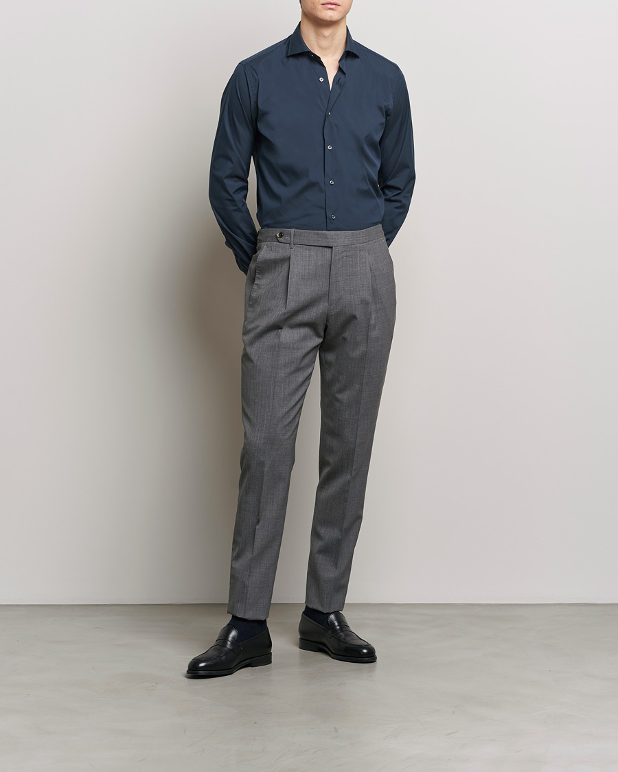 Uomini | Camicie | Grigio | Comfort Stretch Dress Shirt Navy