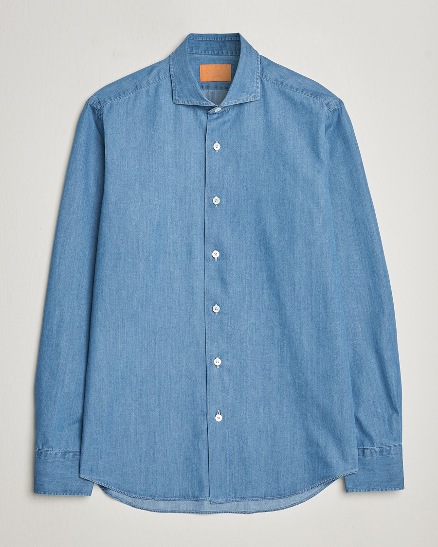 Uomini | Camicie | Grigio | Denim Shirt Medium Blue