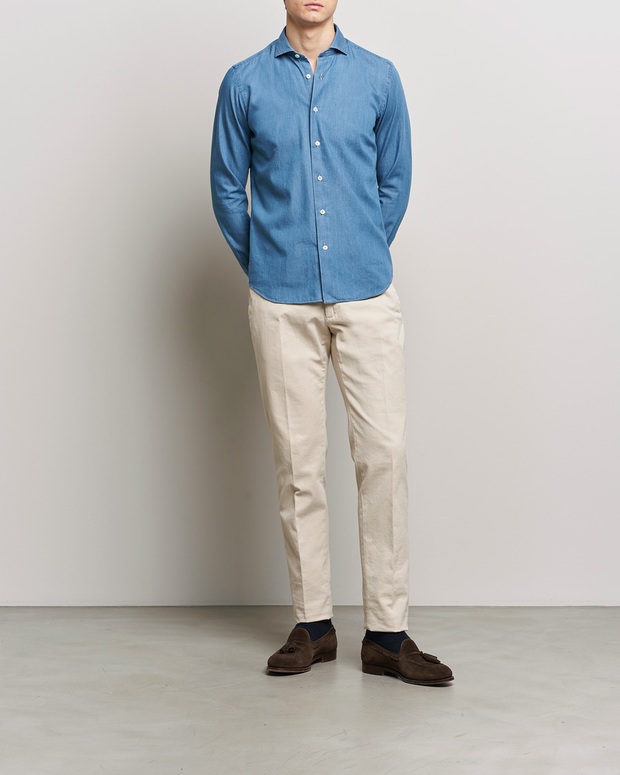Uomini | Camicie | Grigio | Denim Shirt Medium Blue