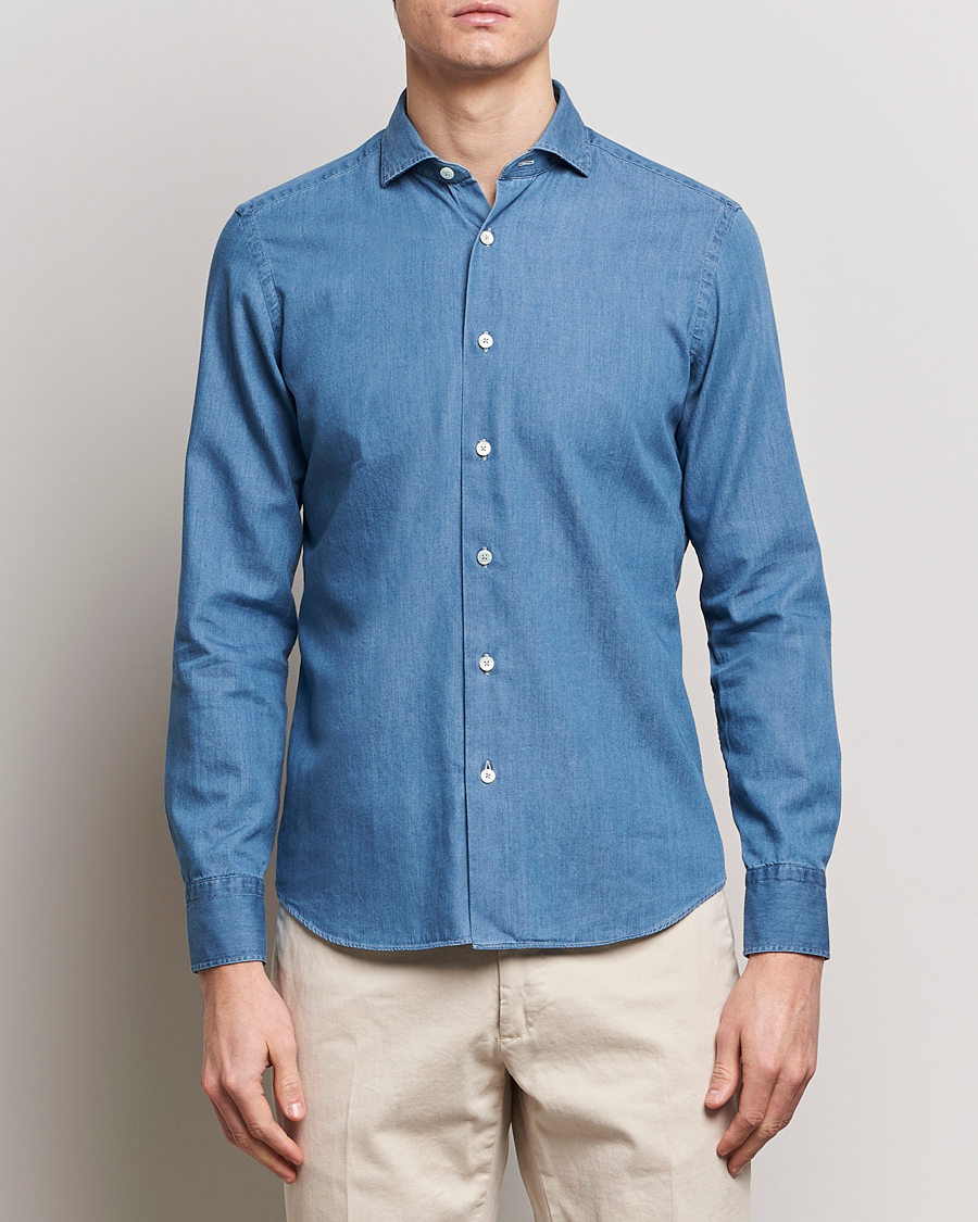 Uomini | Camicie | Grigio | Denim Shirt Medium Blue