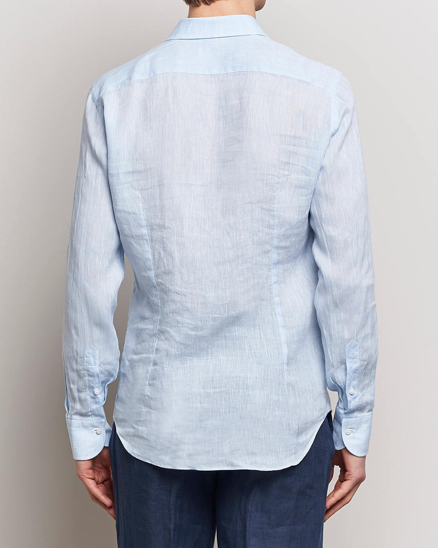 Uomini | Camicie | Grigio | Linen Casual Shirt Light Blue