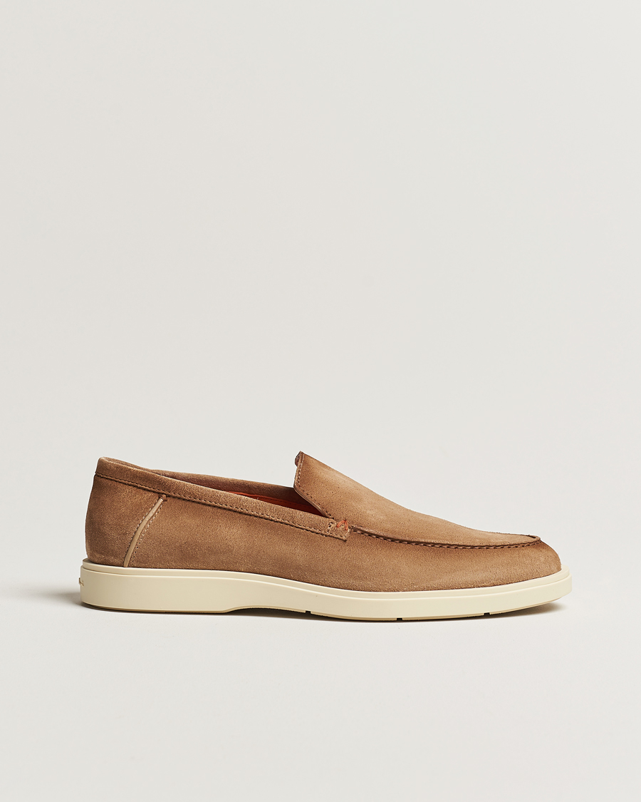 Uomini | Santoni Summer Loafers Beige Suede | Santoni | Summer Loafers Beige Suede