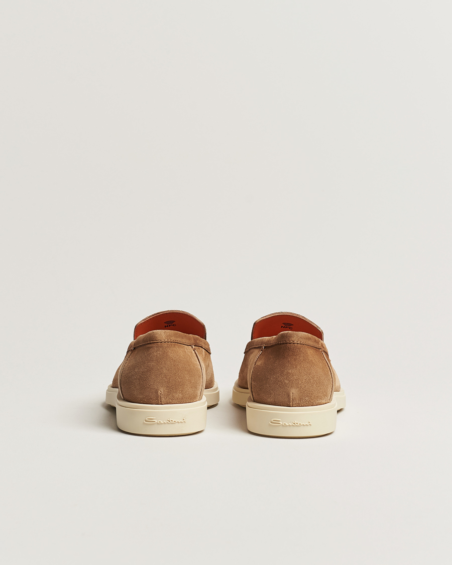 Uomini | Santoni Summer Loafers Beige Suede | Santoni | Summer Loafers Beige Suede