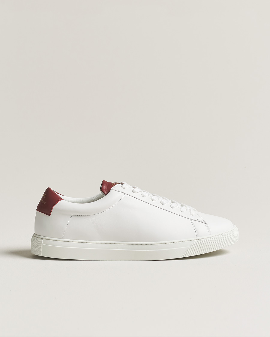 Uomini | Zespà ZSP4 Nappa Leather Sneakers White/Wine | Zespà | ZSP4 Nappa Leather Sneakers White/Wine