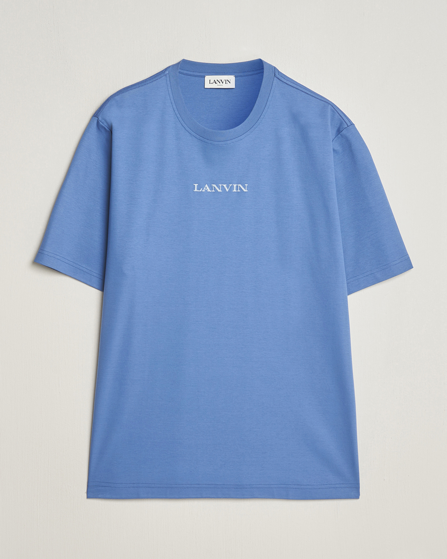 Uomini | T-shirt | Lanvin | Embroidered Logo T-Shirt Cornflower