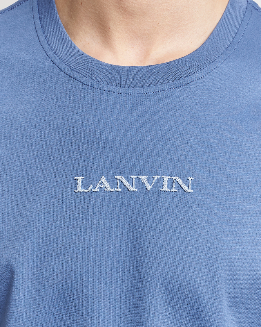 Uomini | T-shirt | Lanvin | Embroidered Logo T-Shirt Cornflower