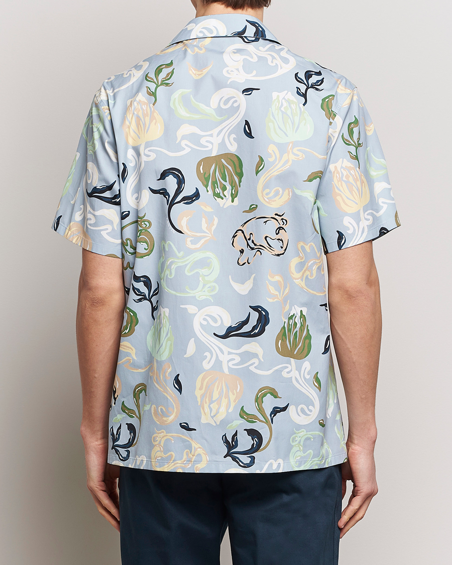 Uomini | Camicie | Lanvin | Printed Bowling Shirt Azur