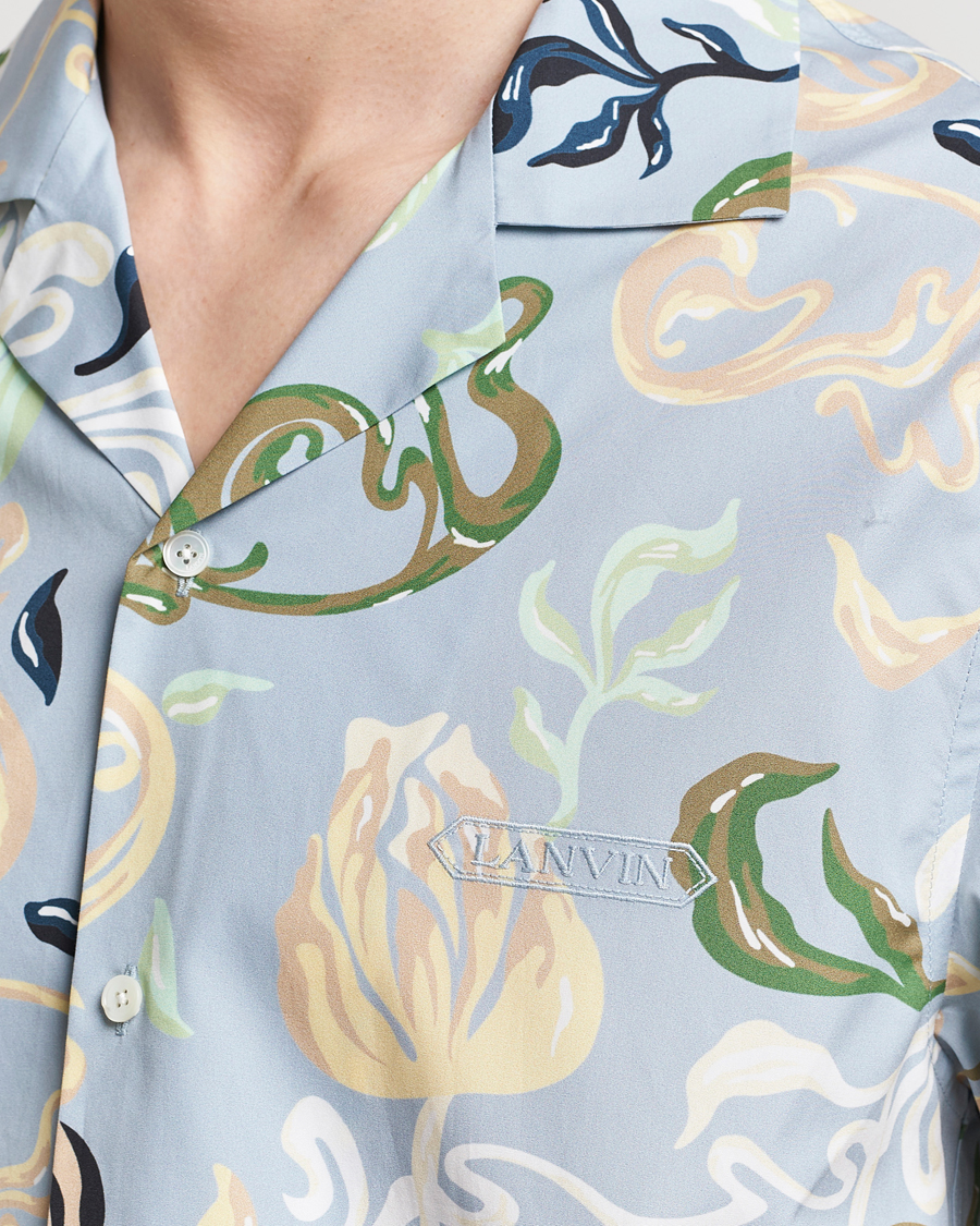 Uomini | Camicie | Lanvin | Printed Bowling Shirt Azur